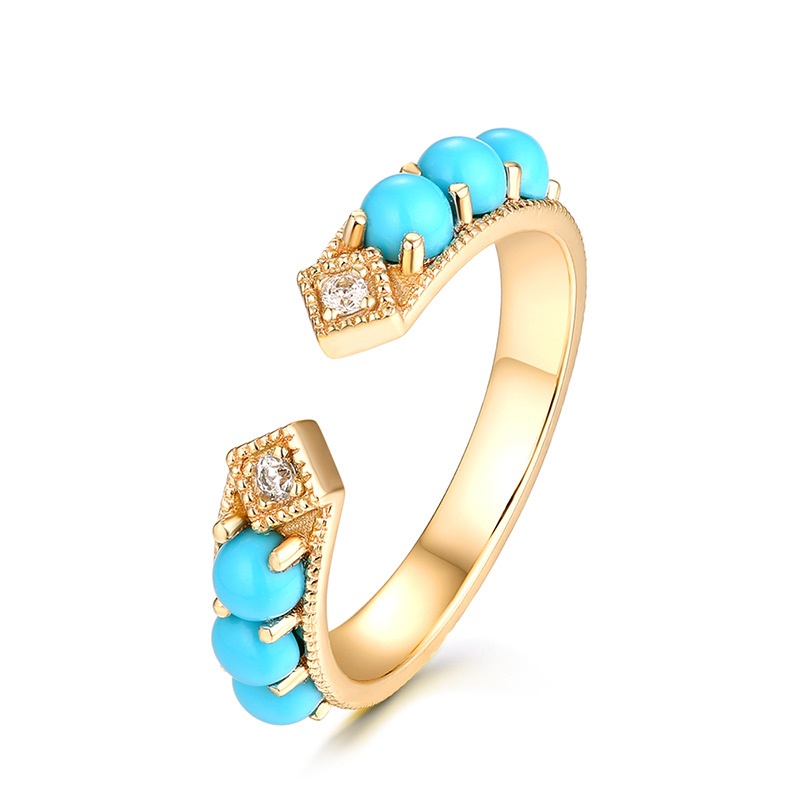 turquoise RING 925 SILVER GOLD PLATED 