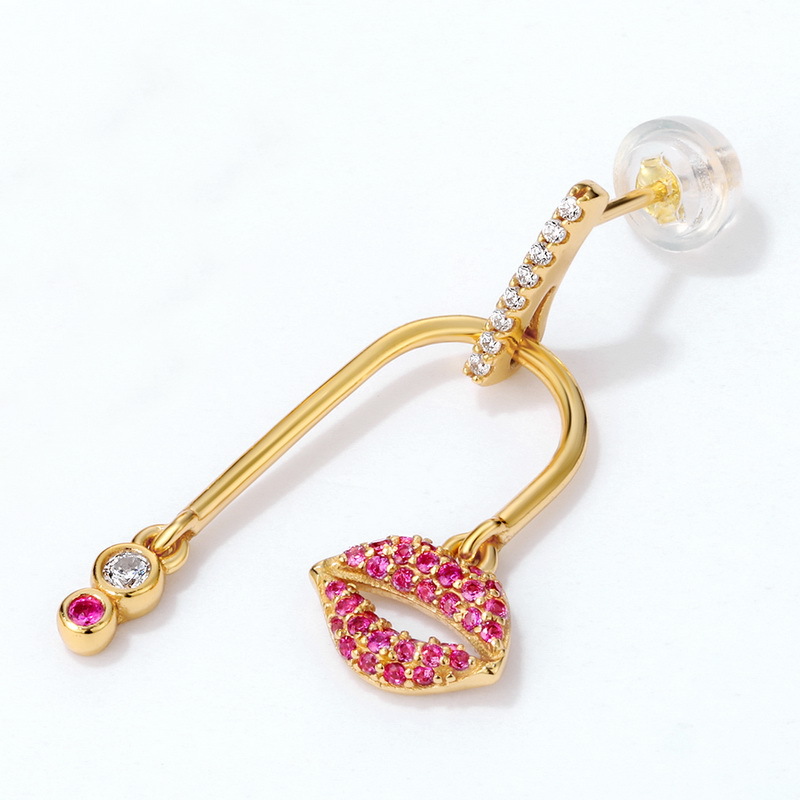 COLORFUL CZ EARRINGS 925 SILVER GOLD PLATED