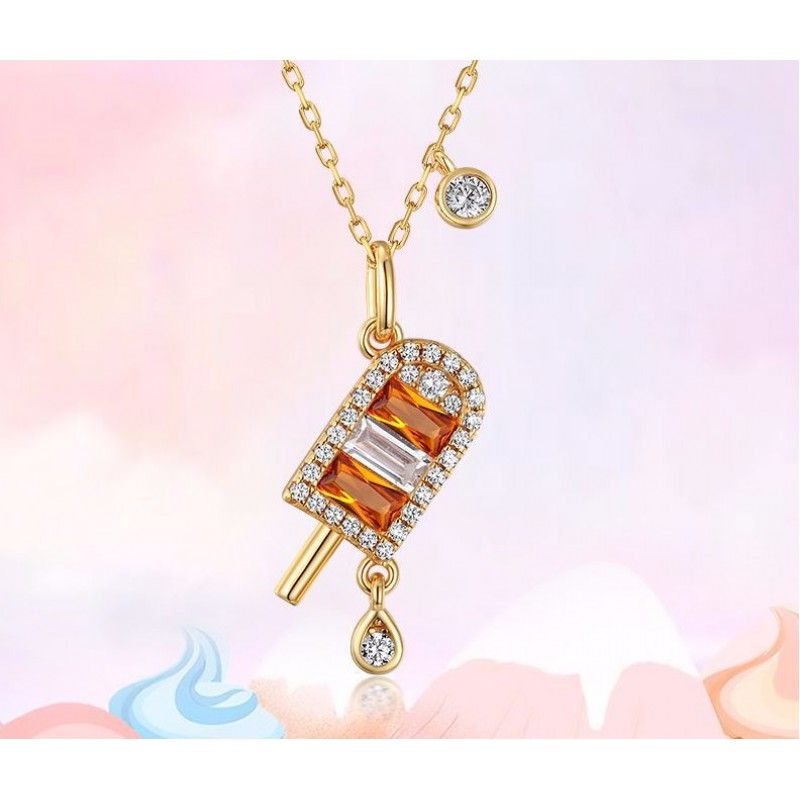 COLORFUL CZ NECKLACE 925 SILVER