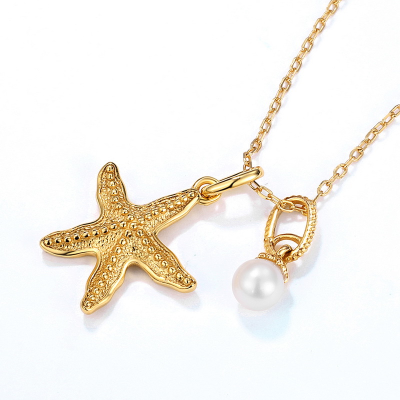 starfish pendant 925 silver necklace