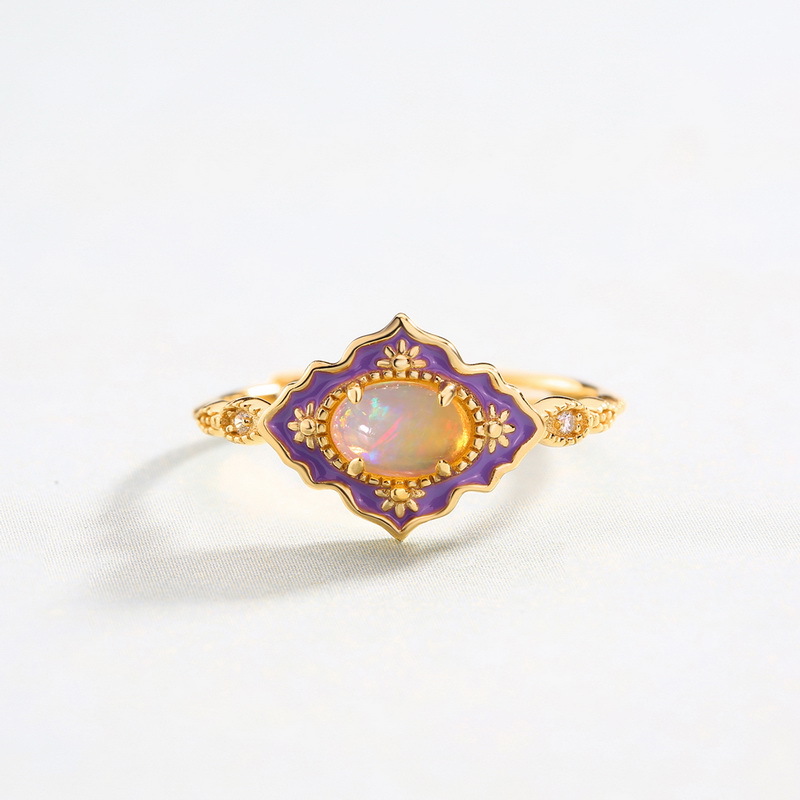 Opal RING SILVER ENAMEL RING