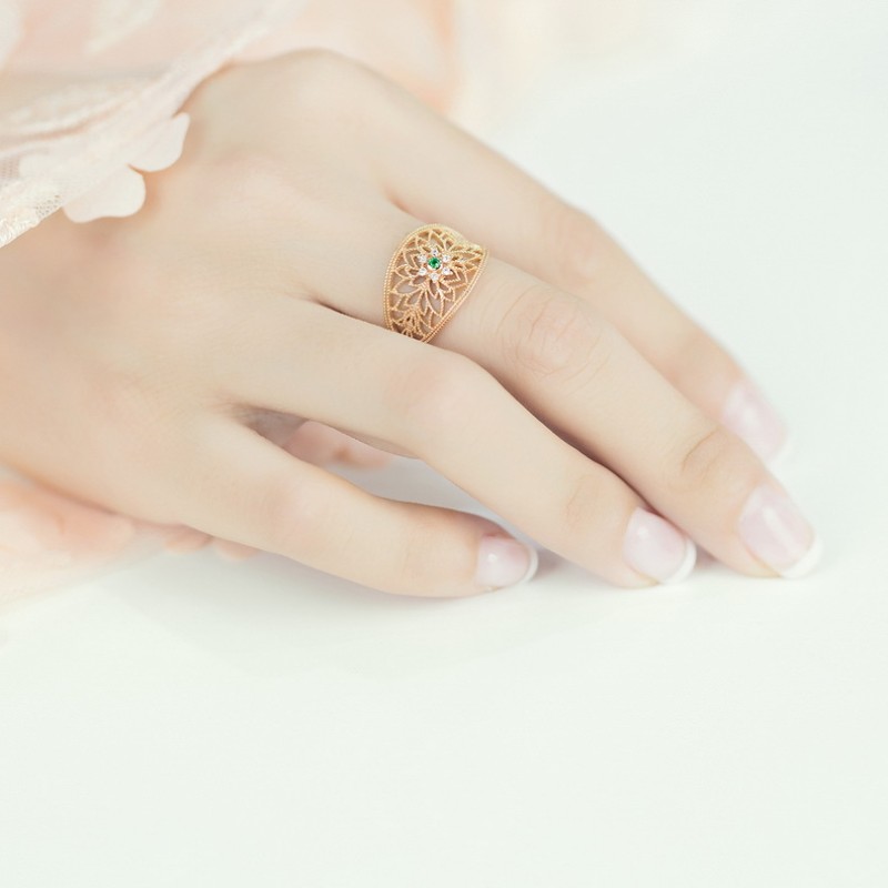 925 silver colourful zircon ring