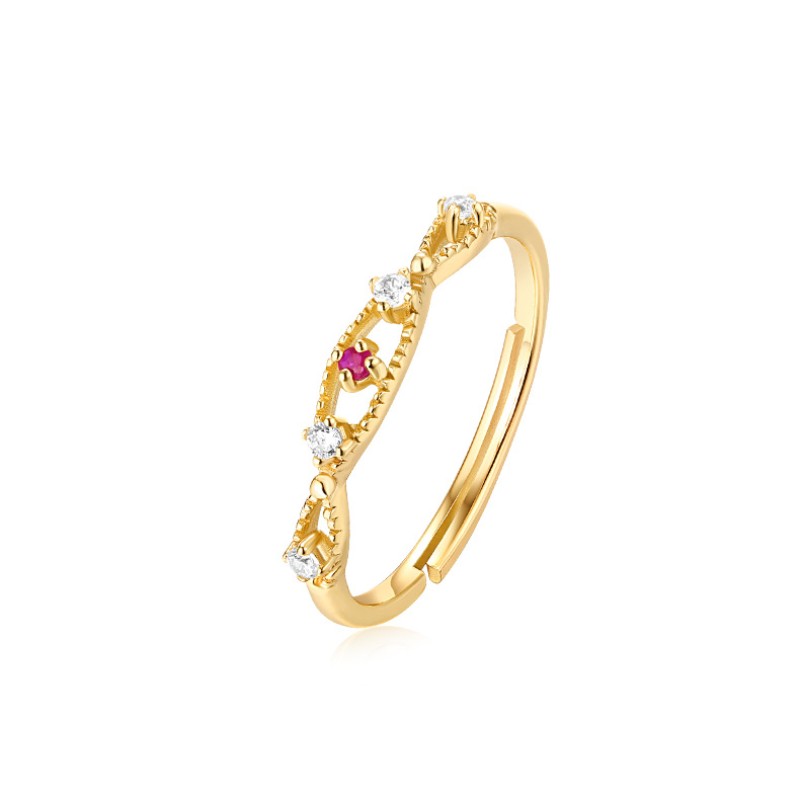 925 silver 9k gold plating ruby ring