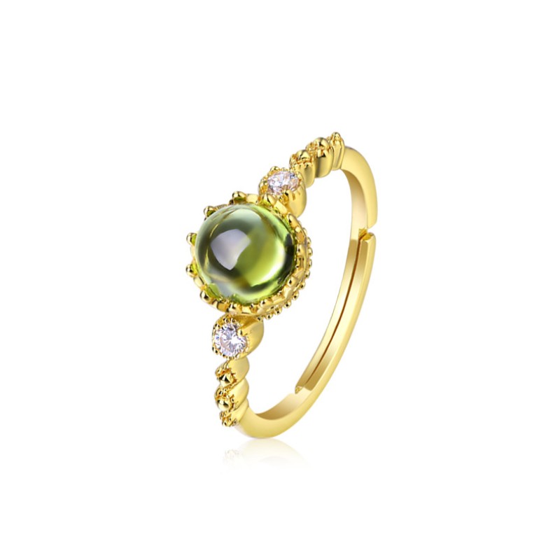 925 silver olivine ring