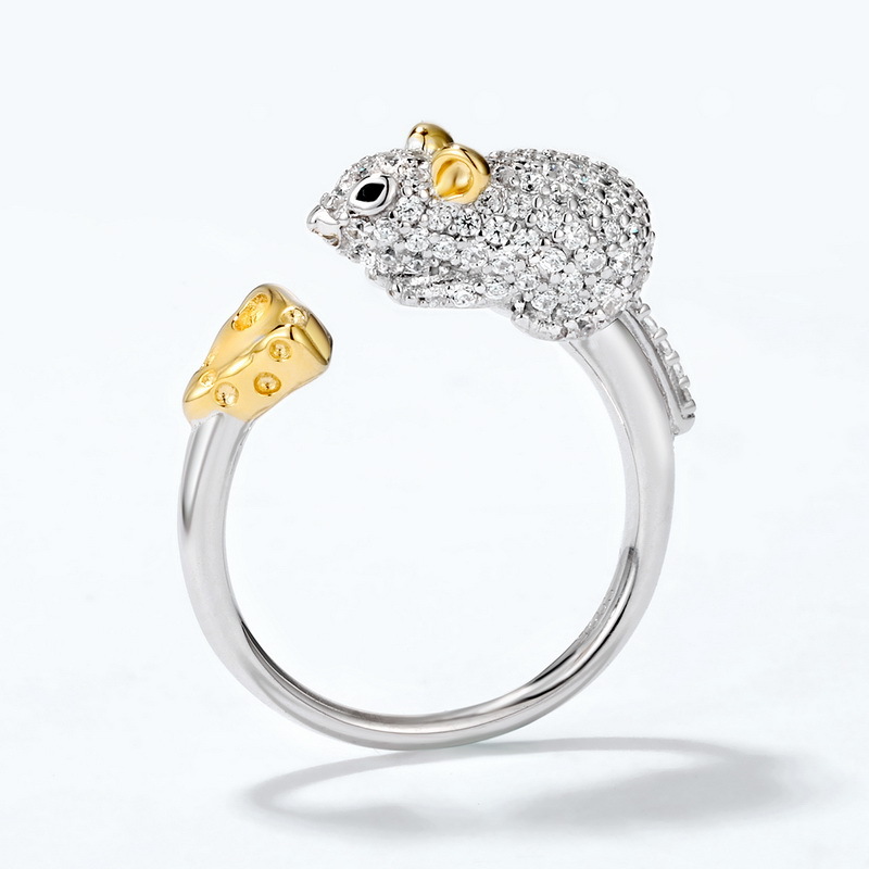 925 silver mouse opening ring