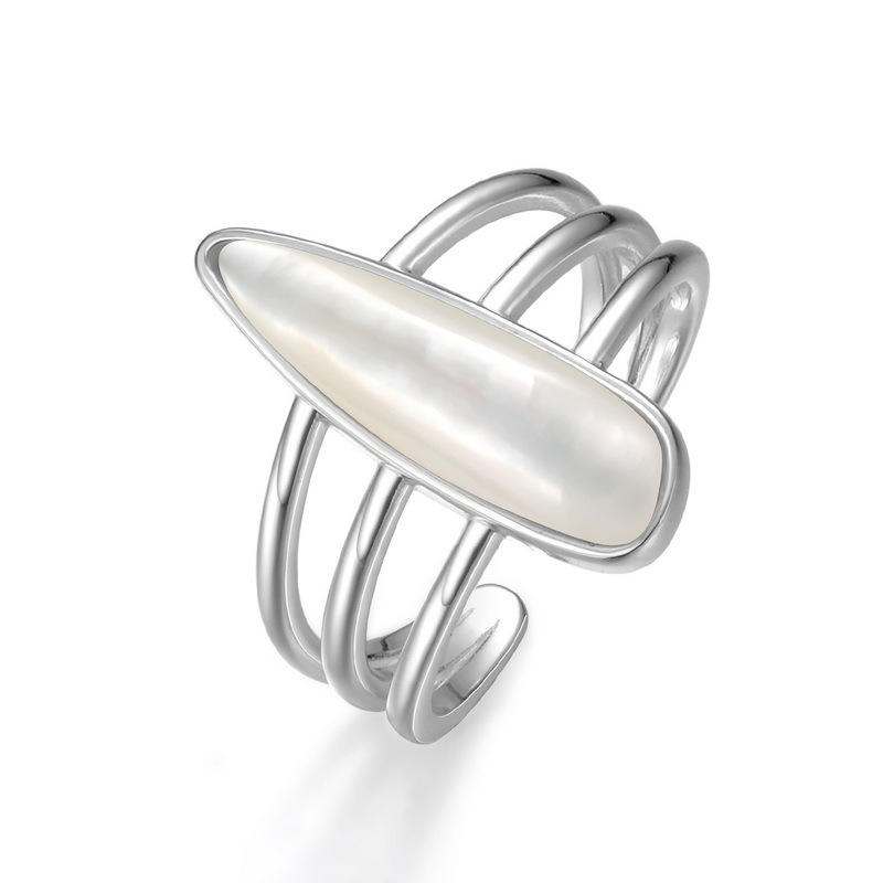 925 silver white seashell ring