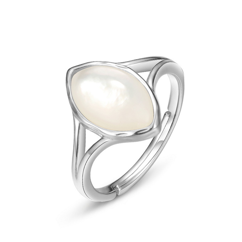 925 silver white seashell ring