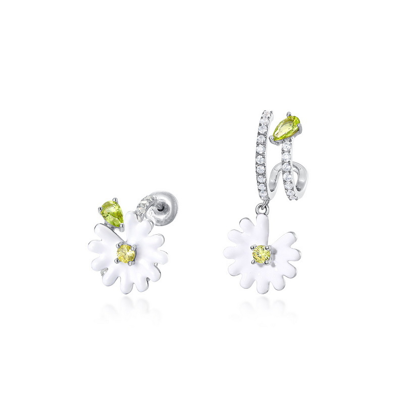 925 silver flower earrings