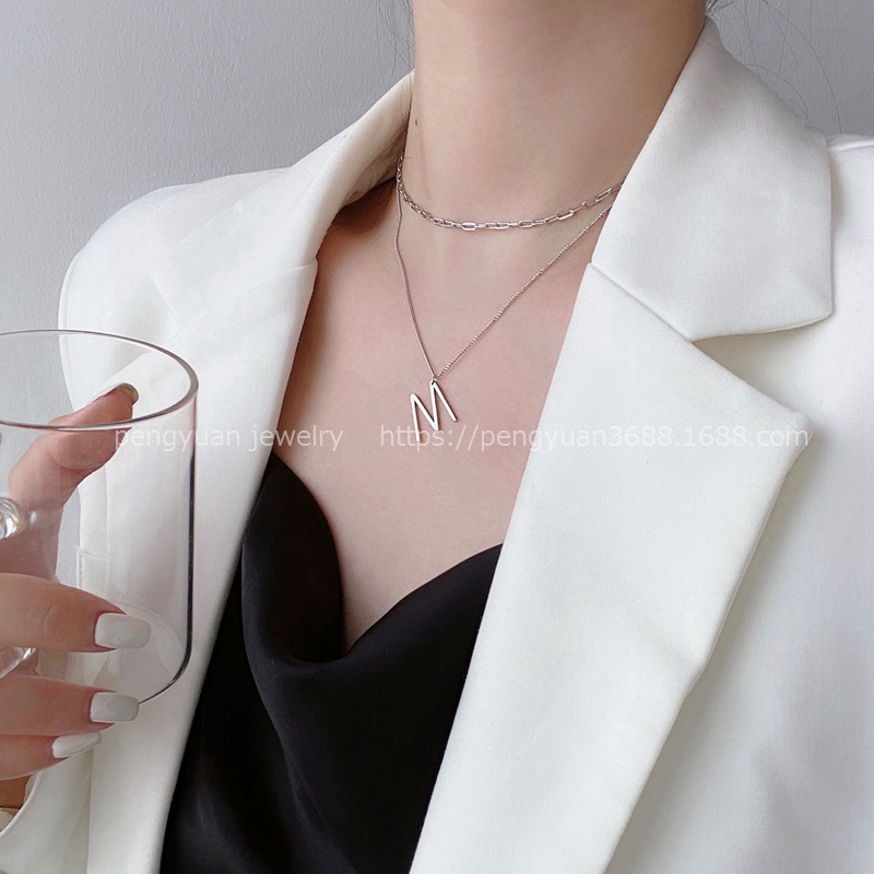 925 silver letter necklace