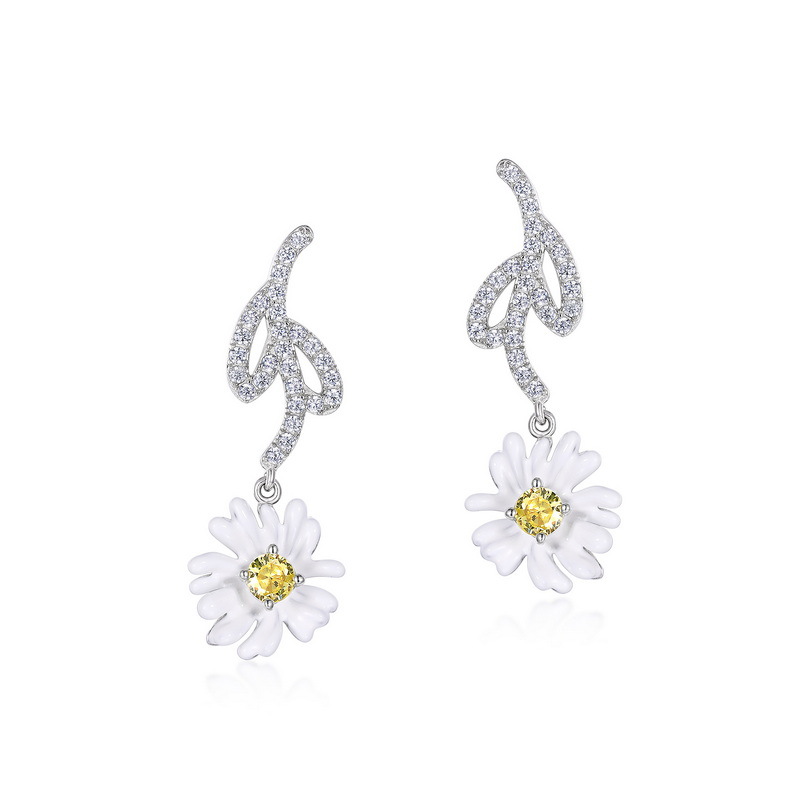 925 silver flower earrings