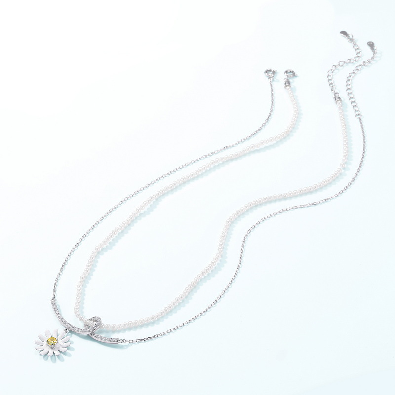 925 silver flower necklace