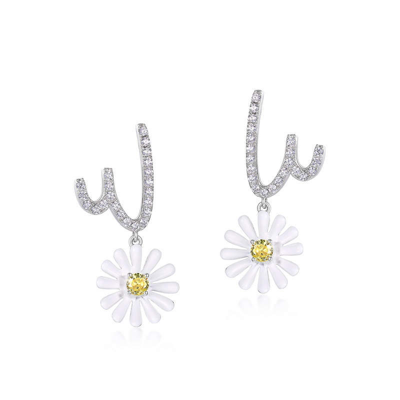 925 silver flower earrings