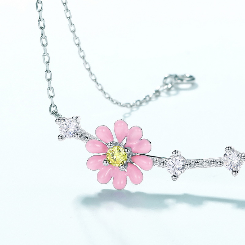 925 silver flower necklace