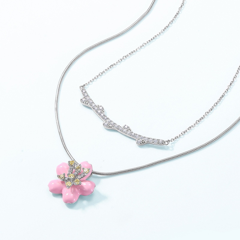 925 silver flower necklace