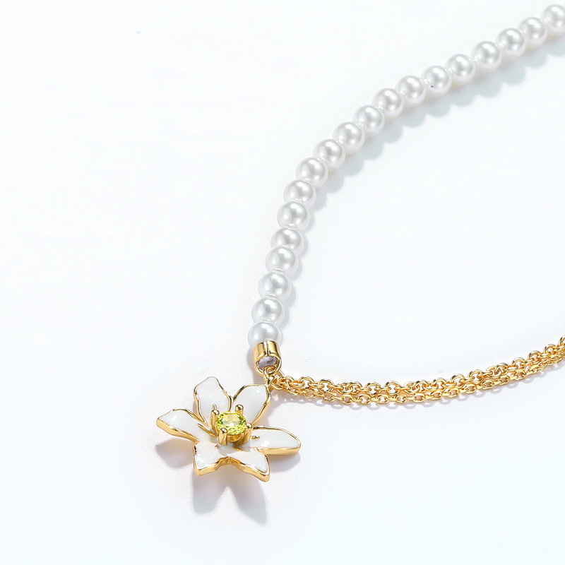 925 silver flower necklace