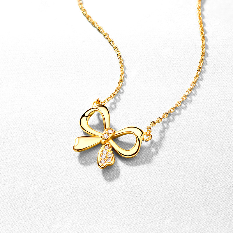 925 silver bow necklace