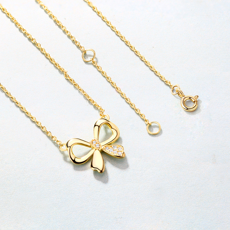 925 silver bow necklace