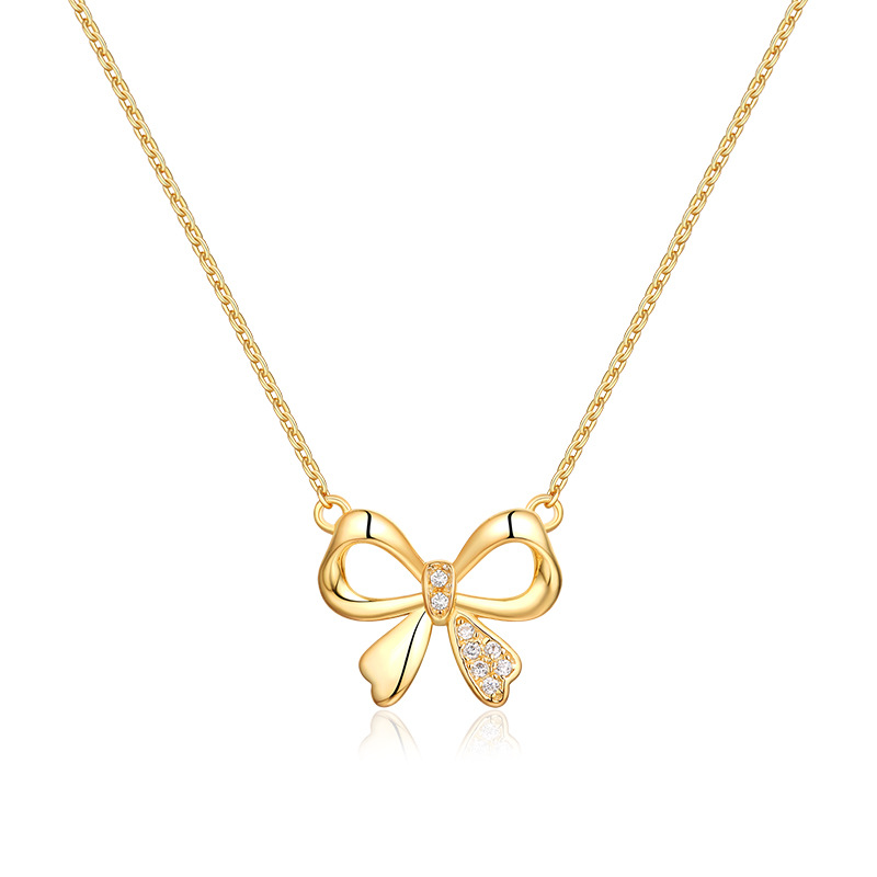 925 silver bow necklace