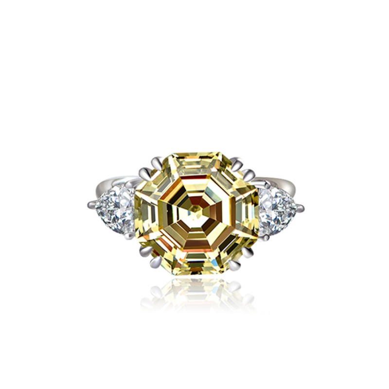 925 silver octagon 8ct zircon ring