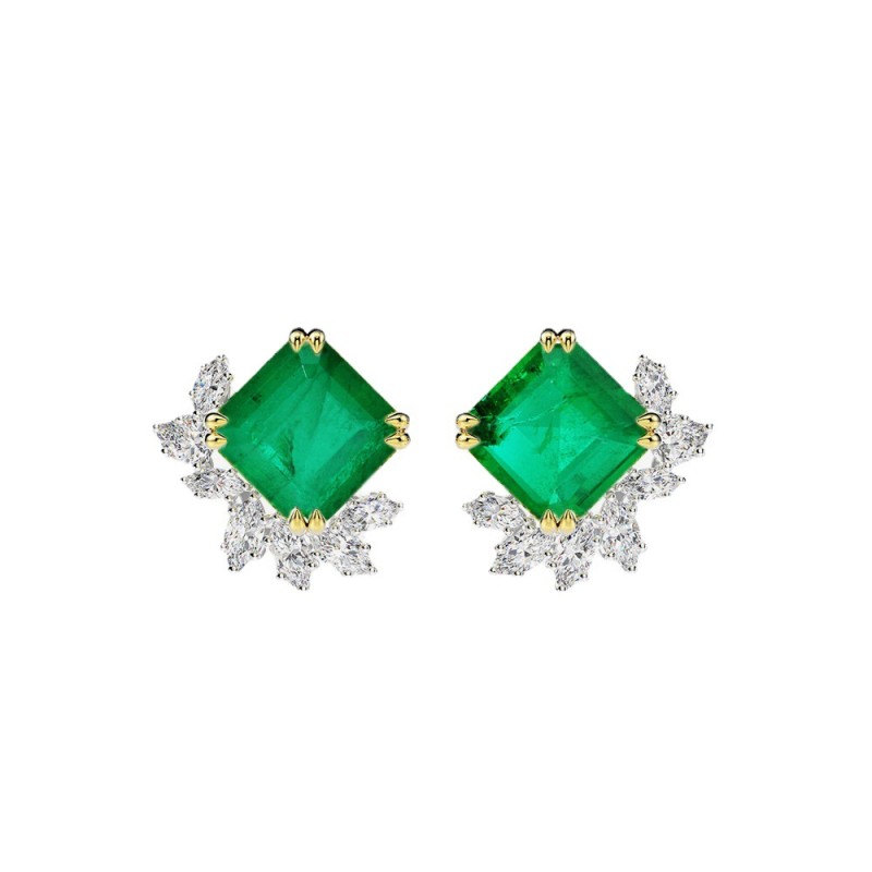 925 silver 5ct emerald earrings