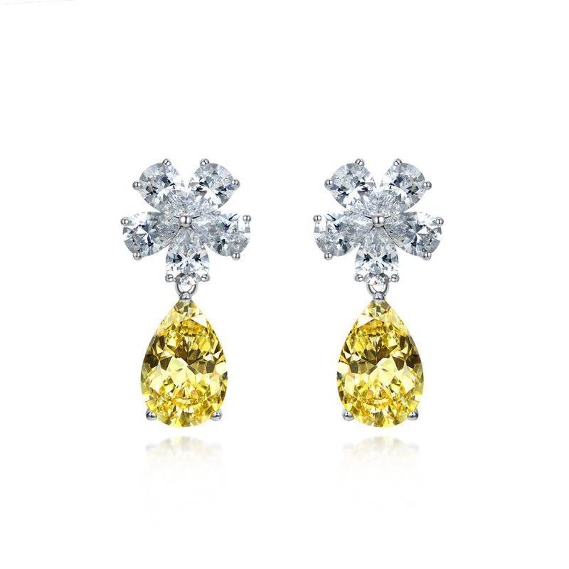 925 silver 4.5ct diamond drop earrings