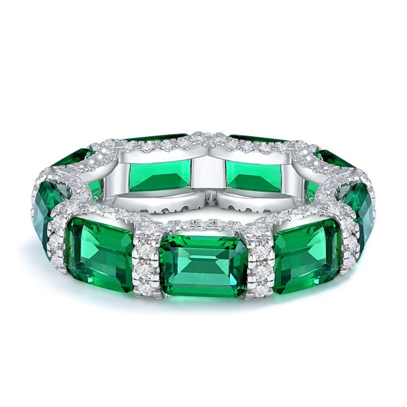 925 silver 1ct emerald ring