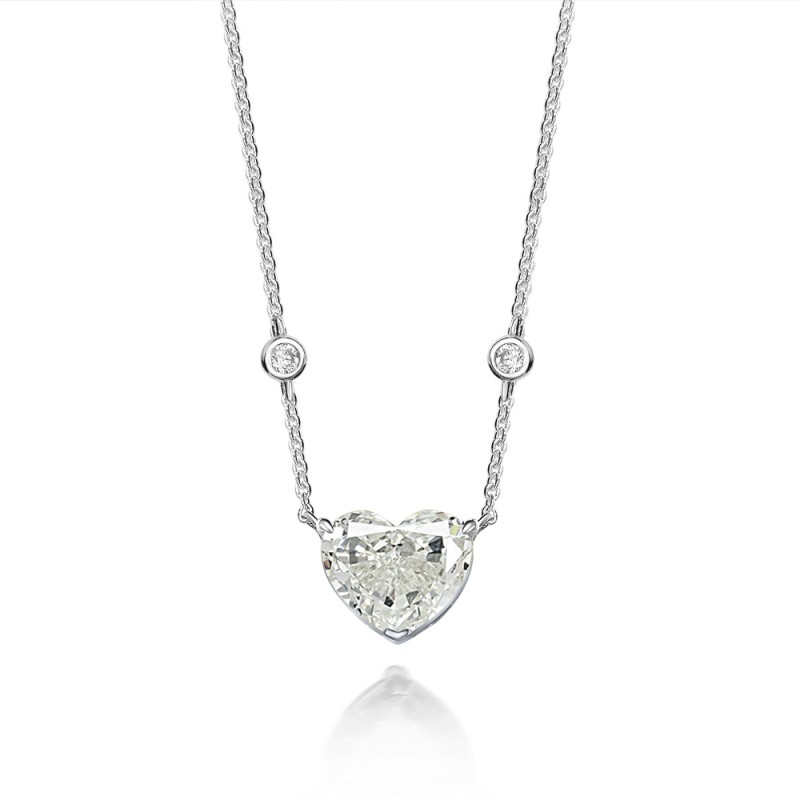 925 silver heart 10ct diamond necklace