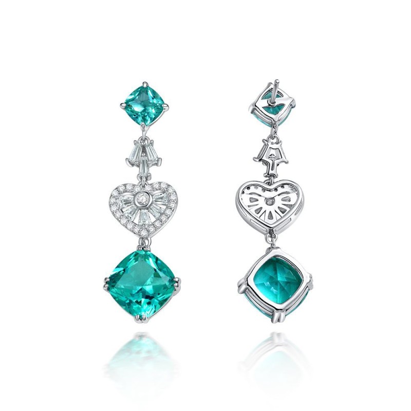 925 silver 5ct paraiba drop earrings