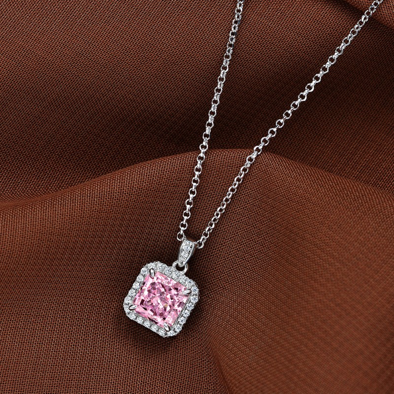 925 silver 3.75ct diamond necklace