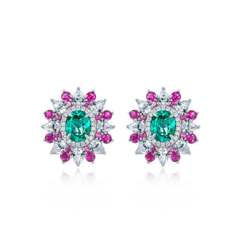 925 silver 1ct paraiba earrings