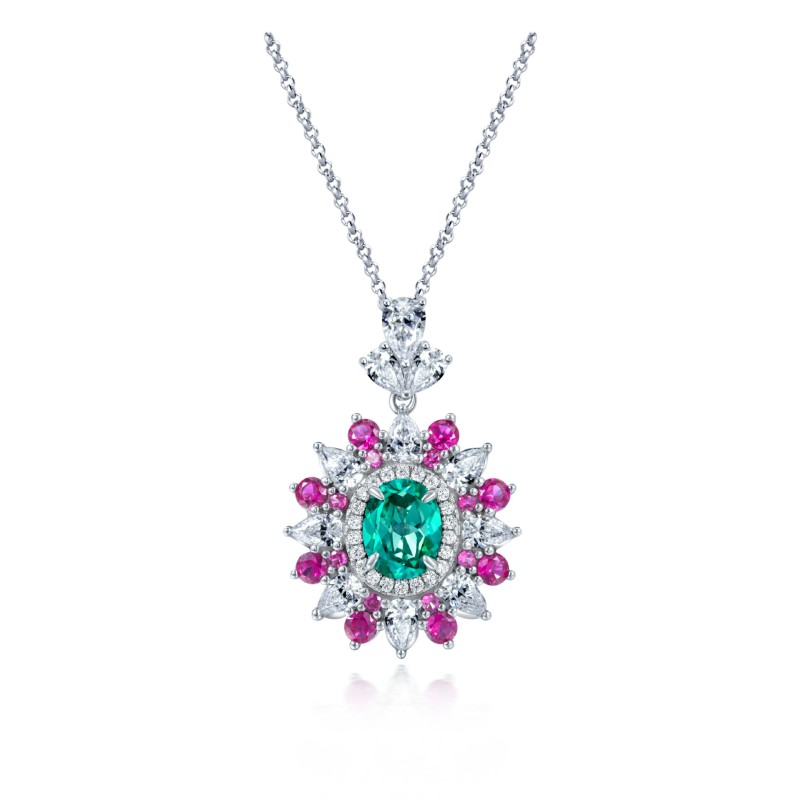 925 silver 2ct diamond necklace