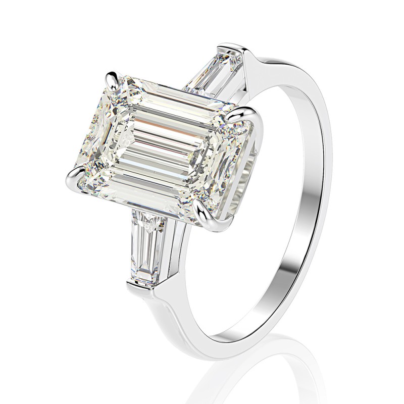 925 silver square 4ct diamond ring