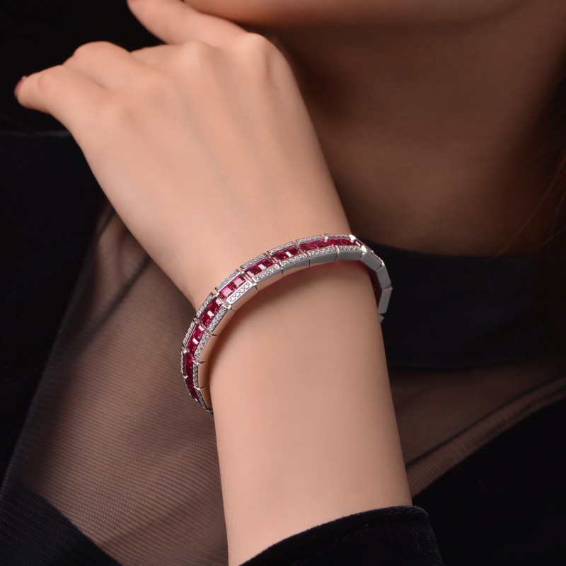 925 silver corundum bracelet