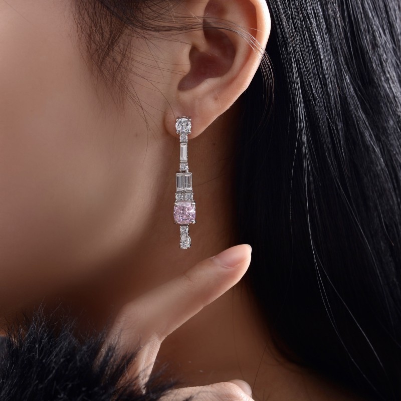 925 silver 1.5ct diamond drop earrings