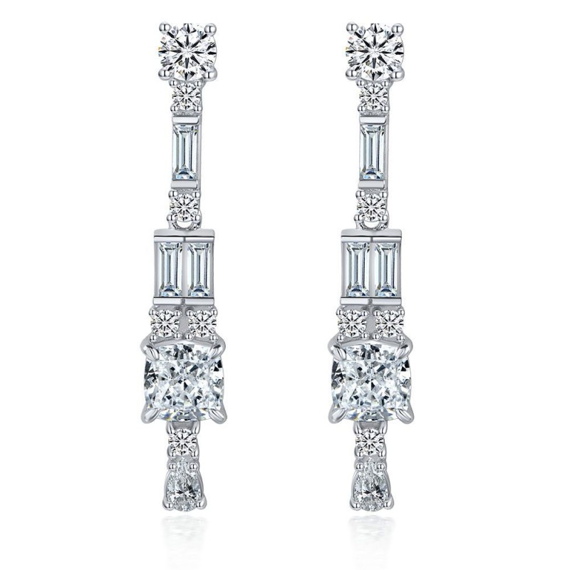 925 silver 1.5ct diamond drop earrings