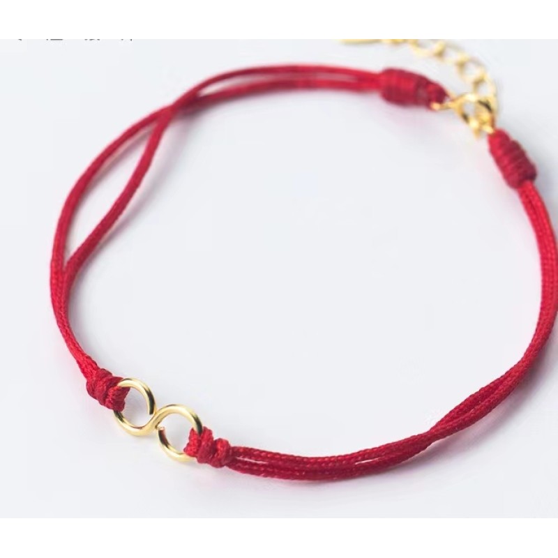 925 silver red and black rope bracelet