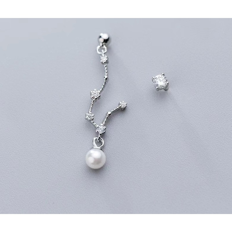 925 silver constellation pearl earrings stud