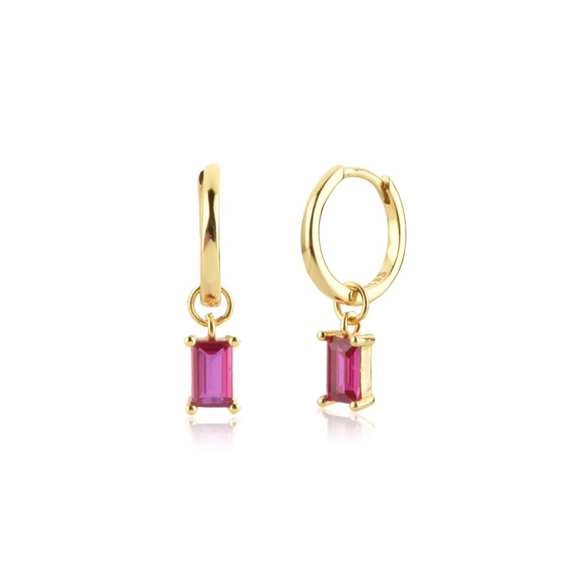 925 silver square gemstone earrings