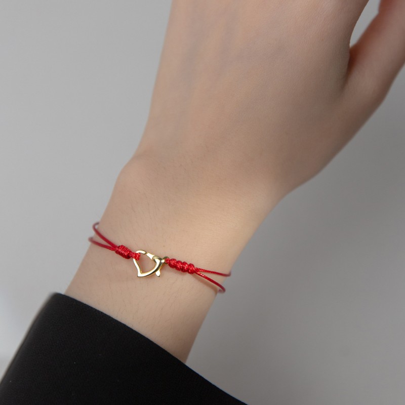 925 silver heart rope bracelet