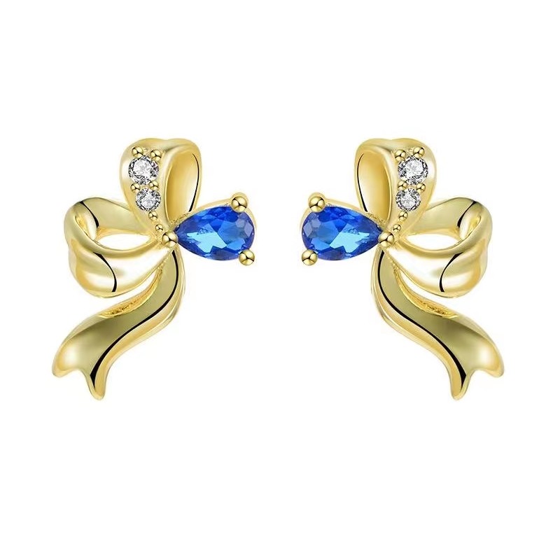 925 silver bow earrings stud