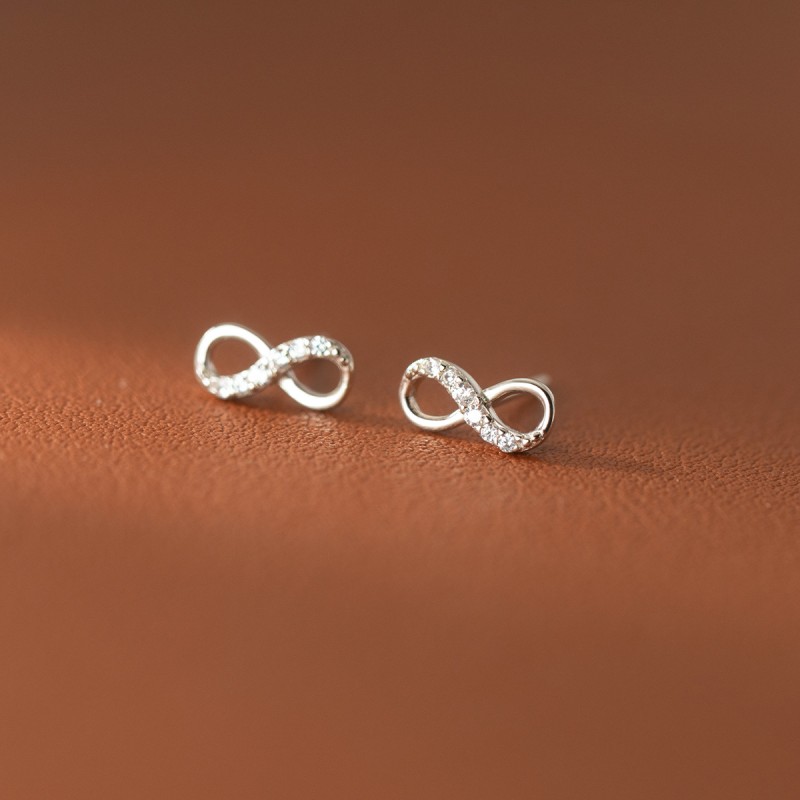 925 silver figure 8 earrings stud