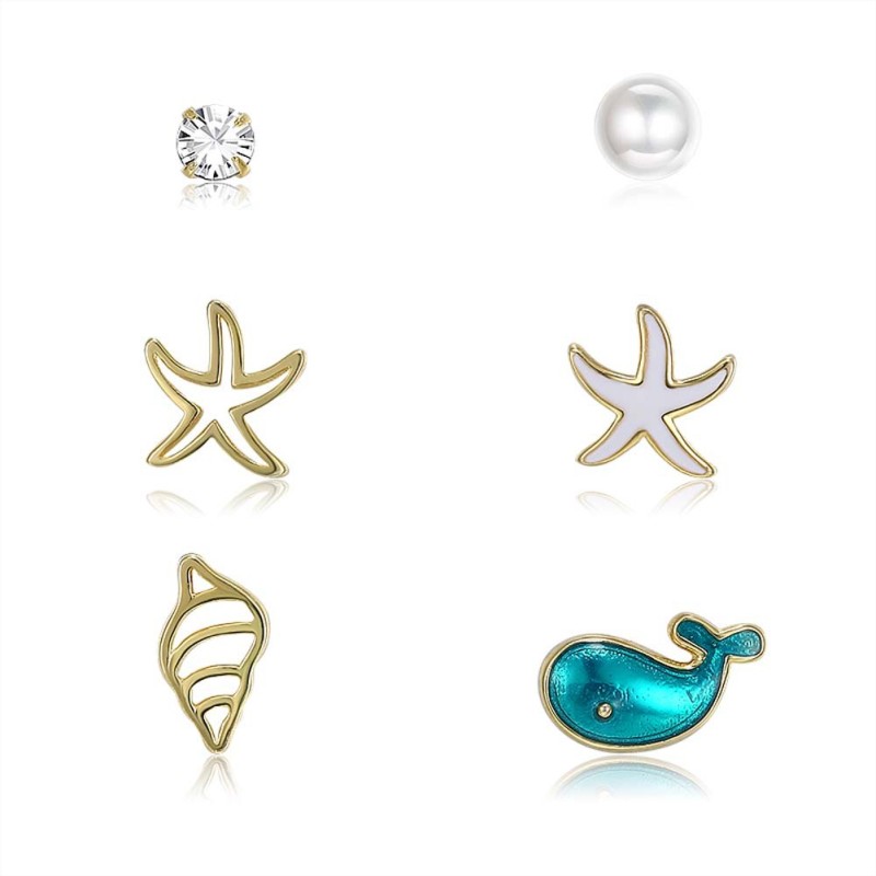 925 silver starfish earrings stud