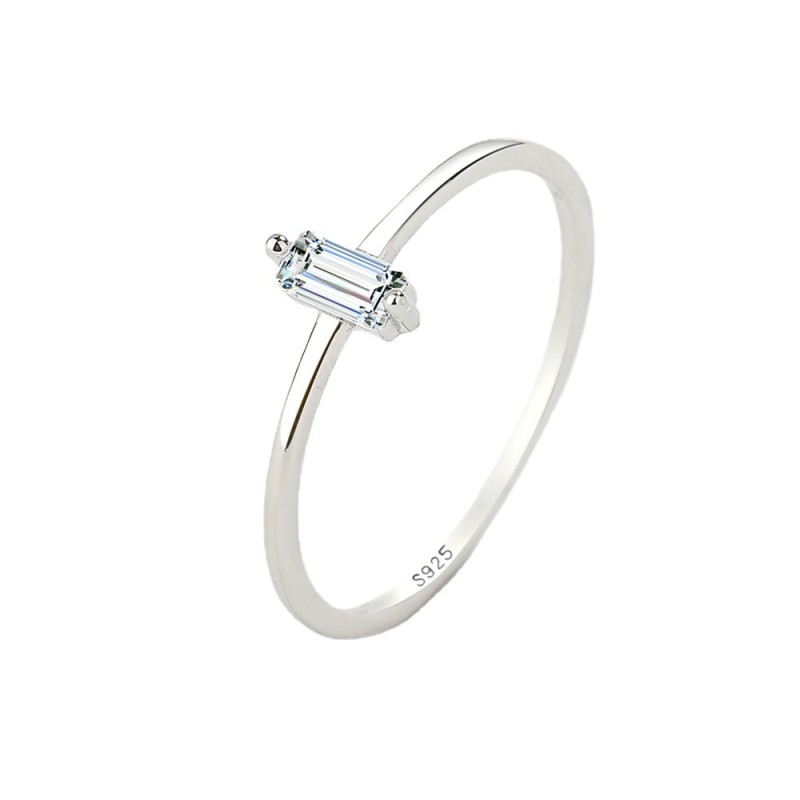 925 silver square zircon ring