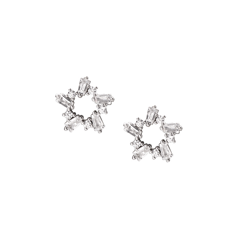 925 silver star earrings stud