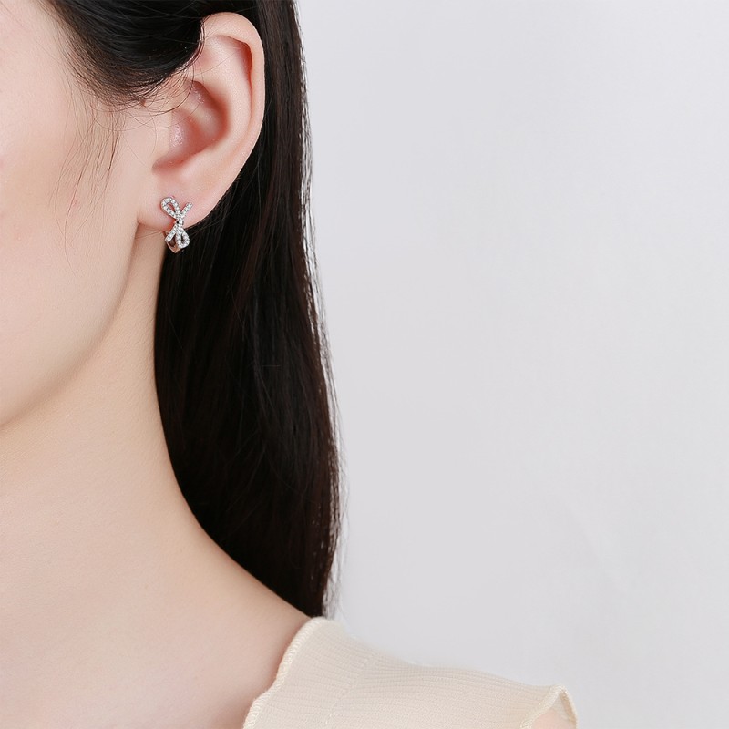 925 silver bow earrings 