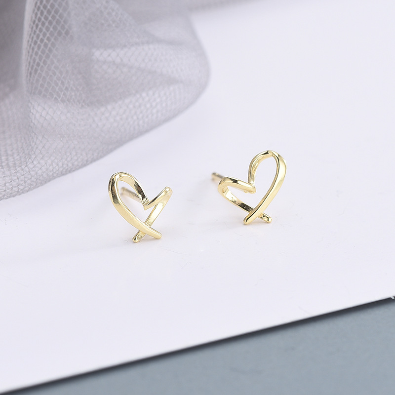 925 silver heart earrings stud