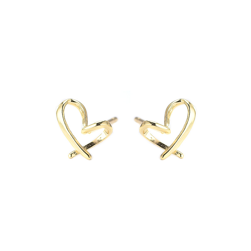 925 silver heart earrings stud