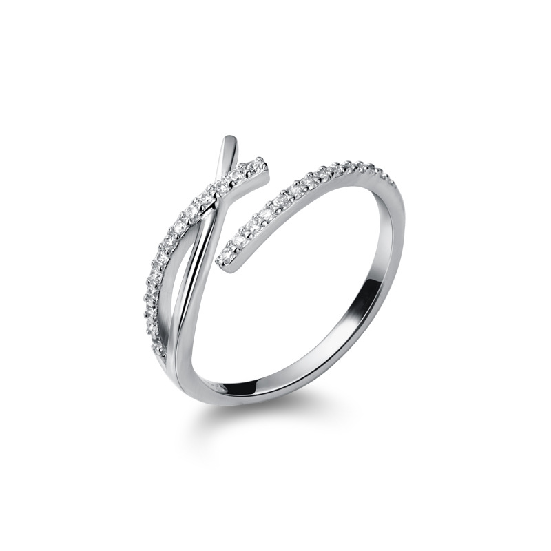 925 silver diamond hollow ring