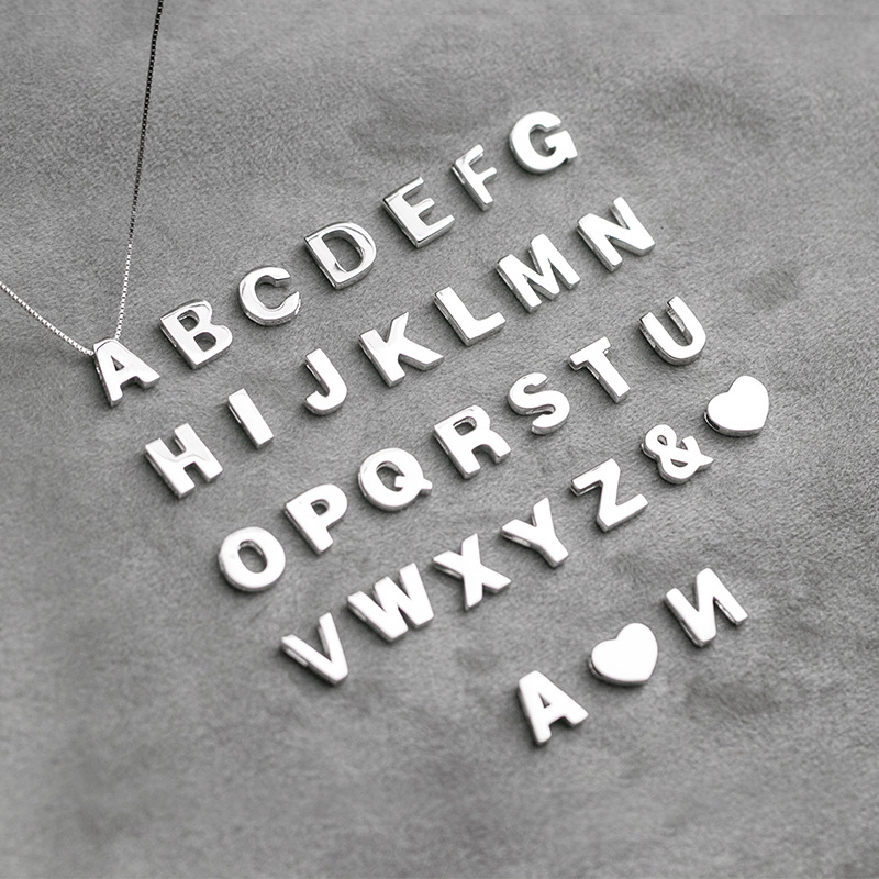 925 silver English letters necklace