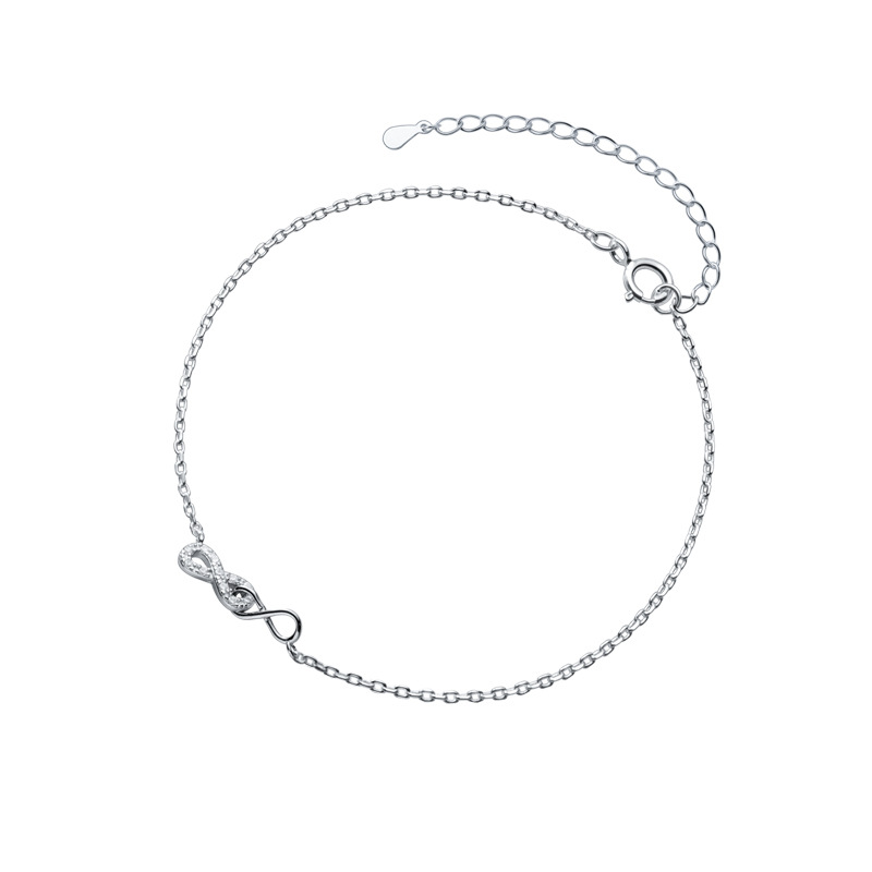 925 silver figure 8 ankle bracelet